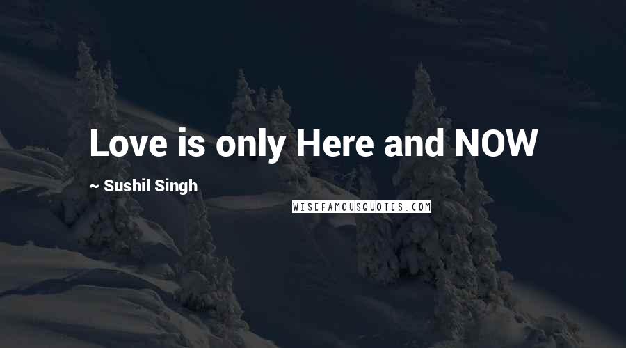 Sushil Singh Quotes: Love is only Here and NOW