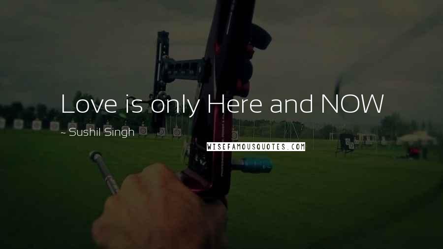 Sushil Singh Quotes: Love is only Here and NOW