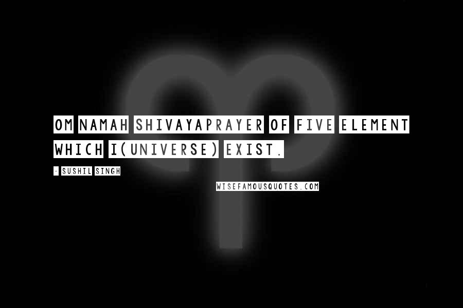 Sushil Singh Quotes: OM NAMAH SHIVAYAprayer of Five Element which i(universe) Exist.