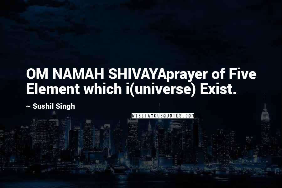 Sushil Singh Quotes: OM NAMAH SHIVAYAprayer of Five Element which i(universe) Exist.