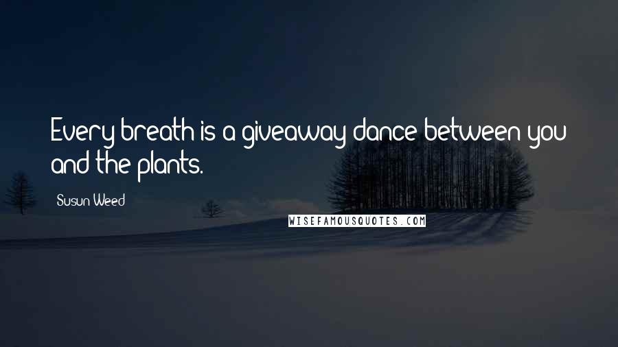 Susun Weed Quotes: Every breath is a giveaway dance between you and the plants.