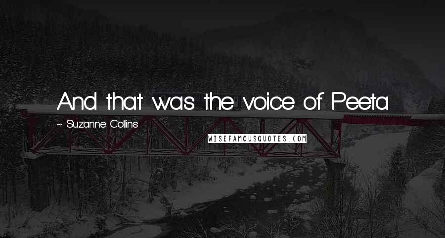 Suzanne Collins Quotes: And that was the voice of Peeta