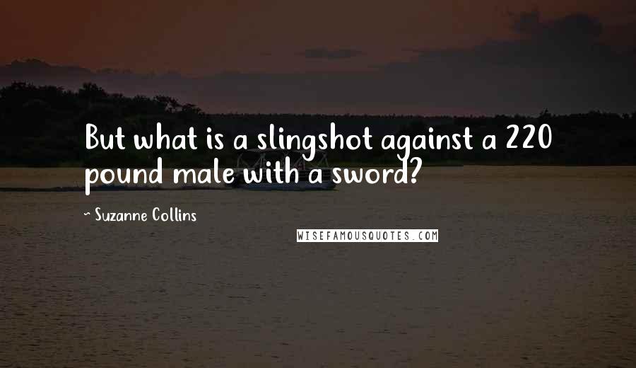 Suzanne Collins Quotes: But what is a slingshot against a 220 pound male with a sword?