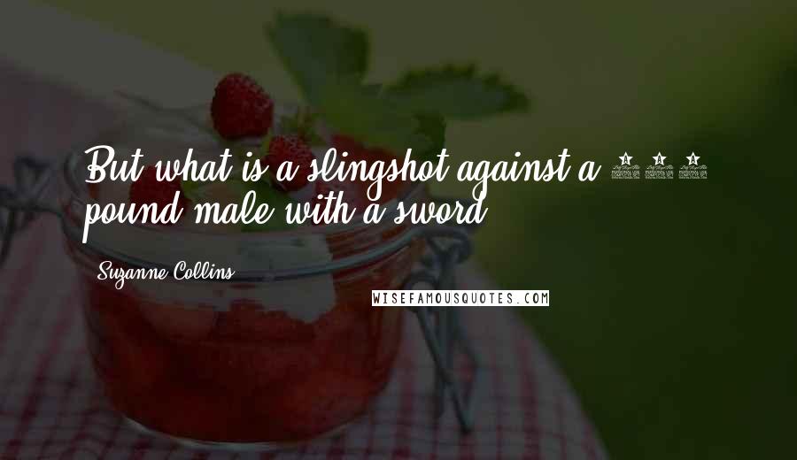 Suzanne Collins Quotes: But what is a slingshot against a 220 pound male with a sword?