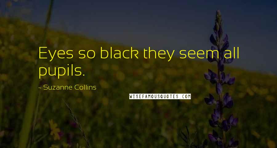 Suzanne Collins Quotes: Eyes so black they seem all pupils.