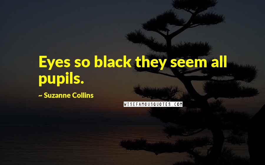 Suzanne Collins Quotes: Eyes so black they seem all pupils.