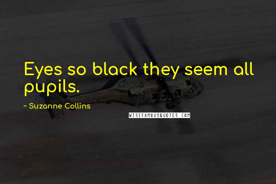 Suzanne Collins Quotes: Eyes so black they seem all pupils.