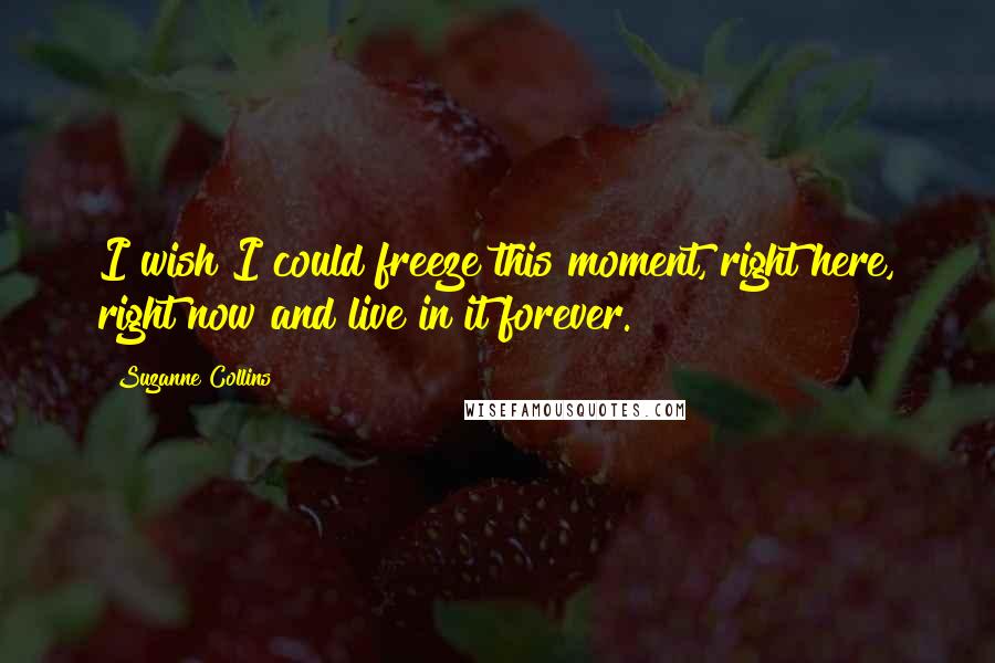 Suzanne Collins Quotes: I wish I could freeze this moment, right here, right now and live in it forever.