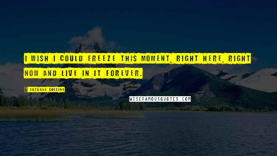 Suzanne Collins Quotes: I wish I could freeze this moment, right here, right now and live in it forever.