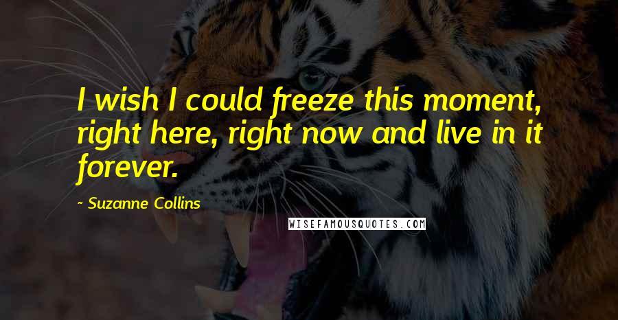 Suzanne Collins Quotes: I wish I could freeze this moment, right here, right now and live in it forever.