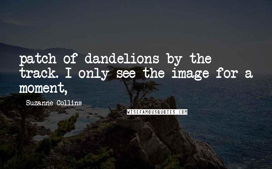 Suzanne Collins Quotes: patch of dandelions by the track. I only see the image for a moment,