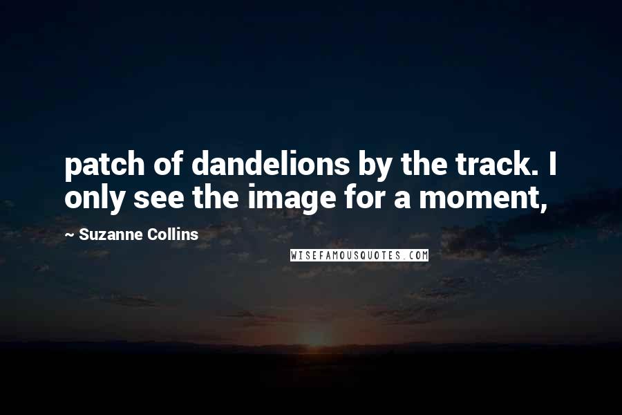 Suzanne Collins Quotes: patch of dandelions by the track. I only see the image for a moment,
