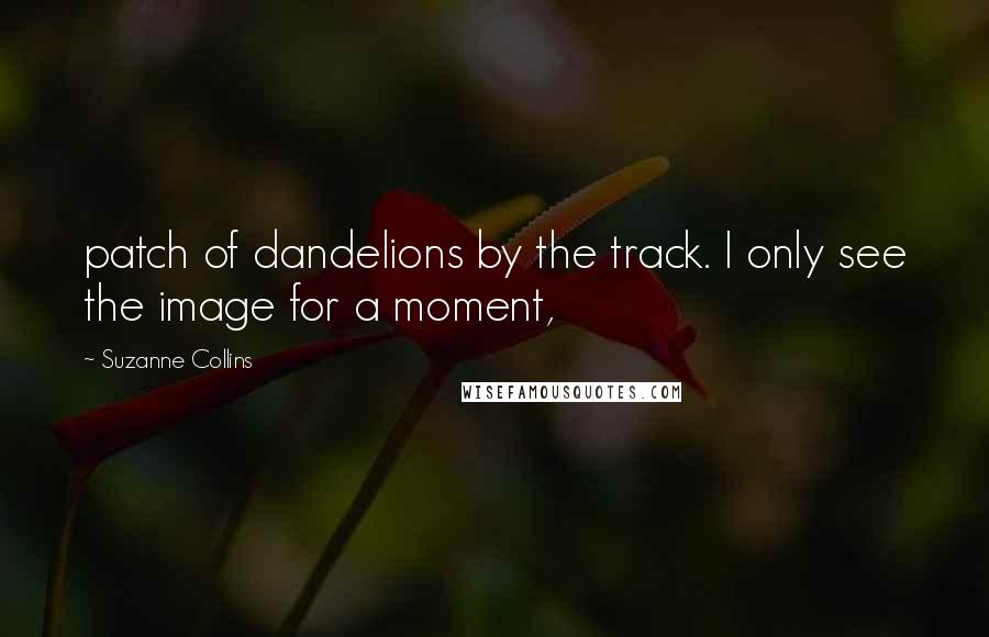 Suzanne Collins Quotes: patch of dandelions by the track. I only see the image for a moment,