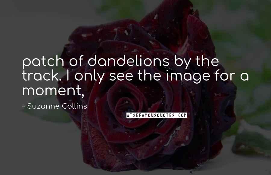 Suzanne Collins Quotes: patch of dandelions by the track. I only see the image for a moment,