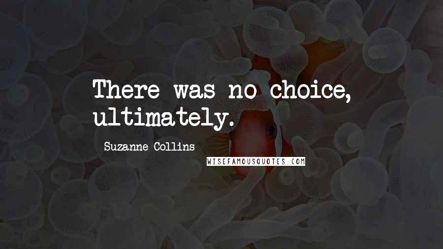 Suzanne Collins Quotes: There was no choice, ultimately.