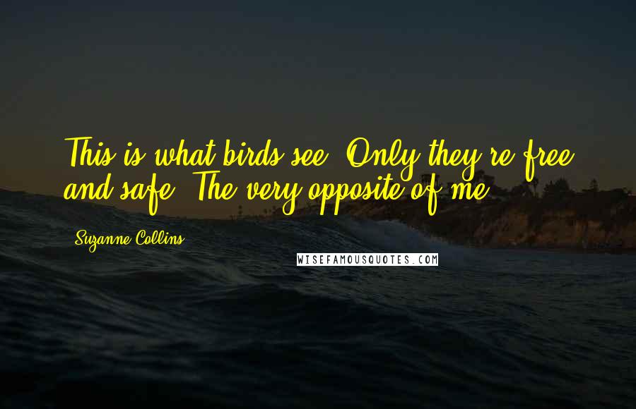 Suzanne Collins Quotes: This is what birds see. Only they're free and safe. The very opposite of me.