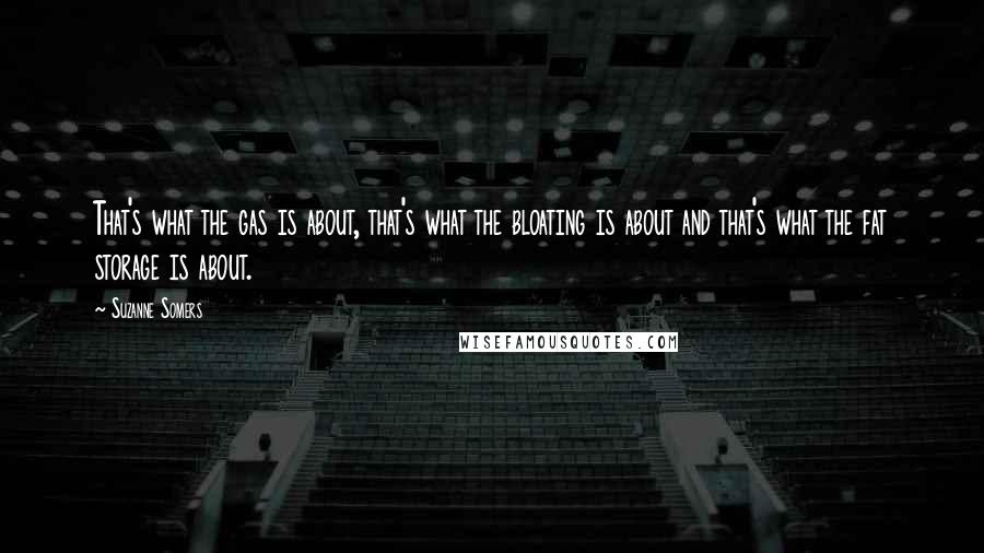 Suzanne Somers Quotes: That's what the gas is about, that's what the bloating is about and that's what the fat storage is about.