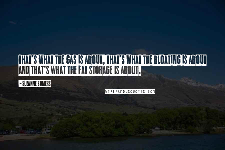 Suzanne Somers Quotes: That's what the gas is about, that's what the bloating is about and that's what the fat storage is about.