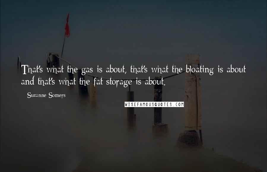 Suzanne Somers Quotes: That's what the gas is about, that's what the bloating is about and that's what the fat storage is about.