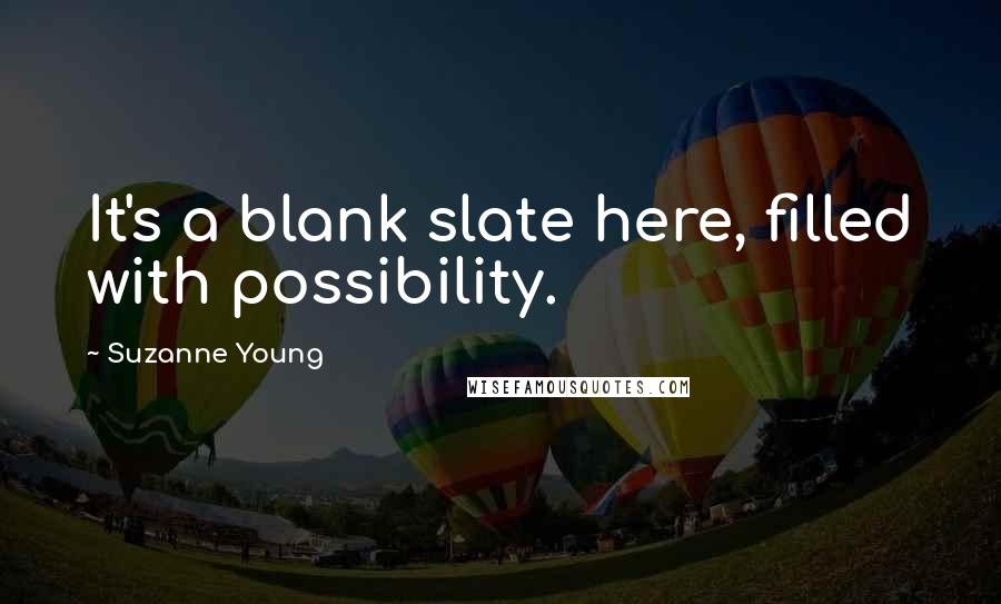 Suzanne Young Quotes: It's a blank slate here, filled with possibility.