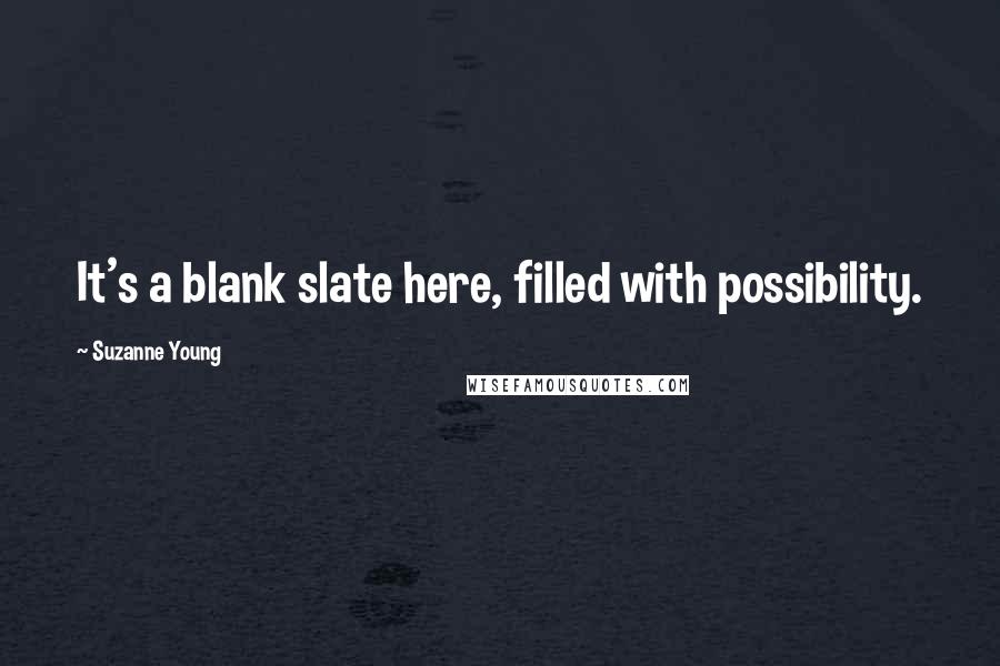 Suzanne Young Quotes: It's a blank slate here, filled with possibility.