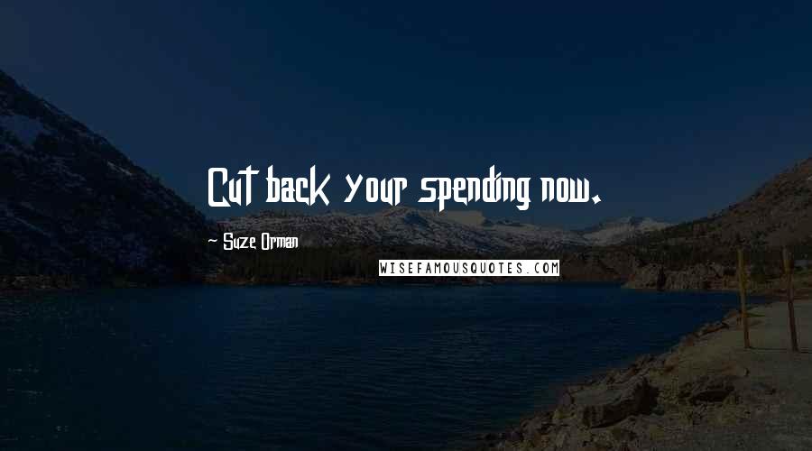 Suze Orman Quotes: Cut back your spending now.