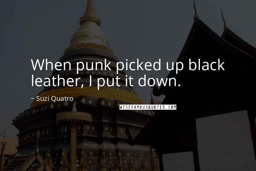 Suzi Quatro Quotes: When punk picked up black leather, I put it down.