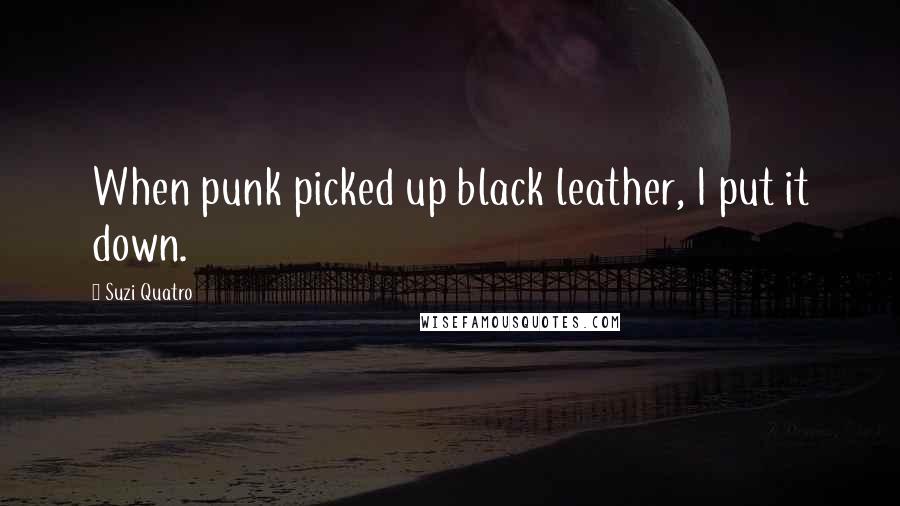 Suzi Quatro Quotes: When punk picked up black leather, I put it down.