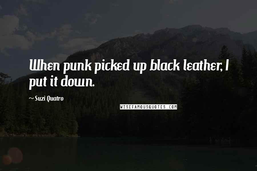 Suzi Quatro Quotes: When punk picked up black leather, I put it down.