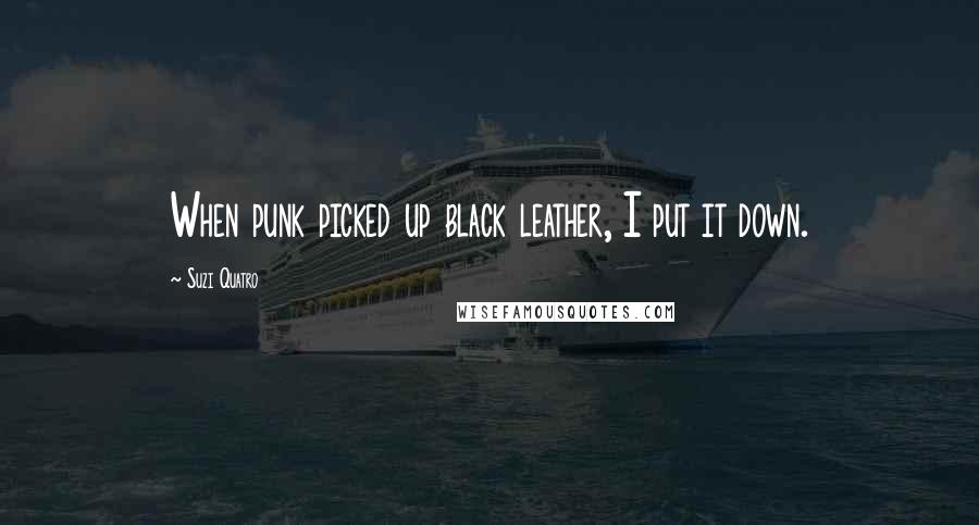 Suzi Quatro Quotes: When punk picked up black leather, I put it down.