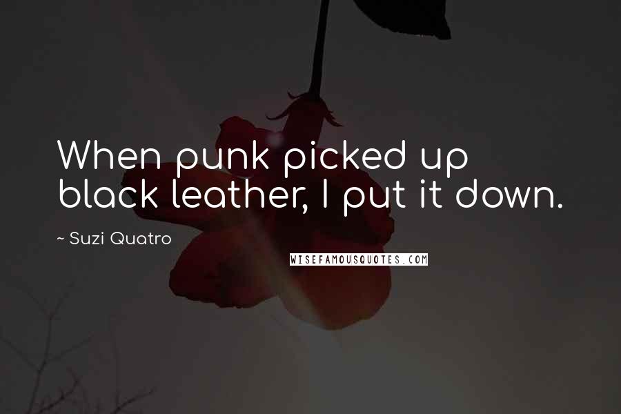 Suzi Quatro Quotes: When punk picked up black leather, I put it down.