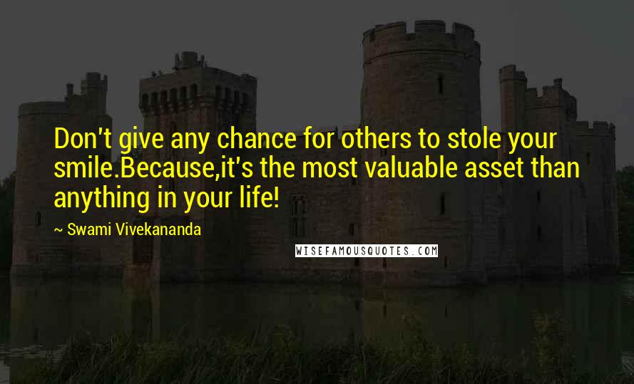 Swami Vivekananda Quotes: Don't give any chance for others to stole your smile.Because,it's the most valuable asset than anything in your life!