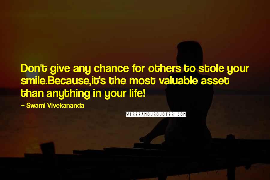 Swami Vivekananda Quotes: Don't give any chance for others to stole your smile.Because,it's the most valuable asset than anything in your life!