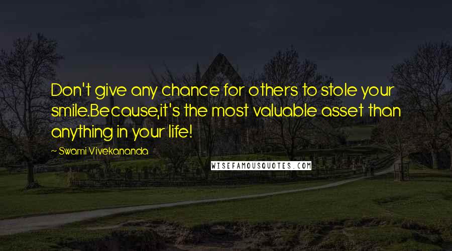 Swami Vivekananda Quotes: Don't give any chance for others to stole your smile.Because,it's the most valuable asset than anything in your life!