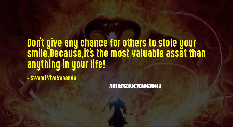 Swami Vivekananda Quotes: Don't give any chance for others to stole your smile.Because,it's the most valuable asset than anything in your life!