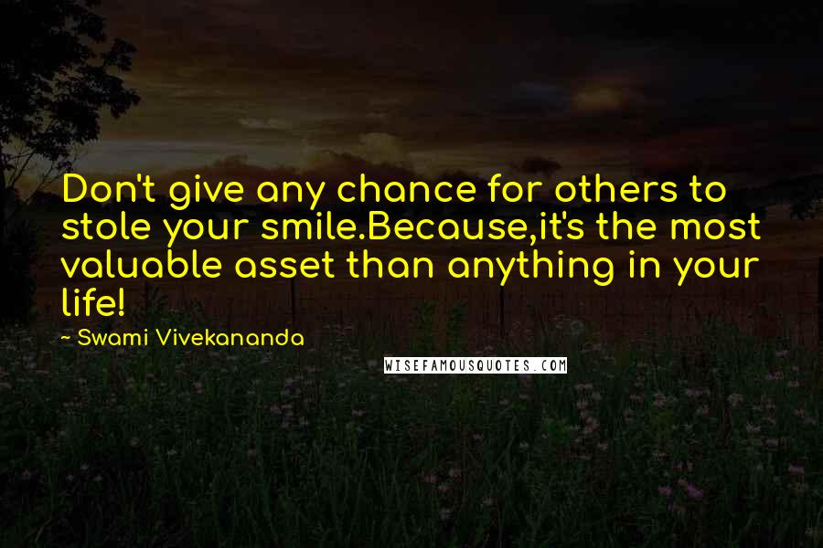 Swami Vivekananda Quotes: Don't give any chance for others to stole your smile.Because,it's the most valuable asset than anything in your life!