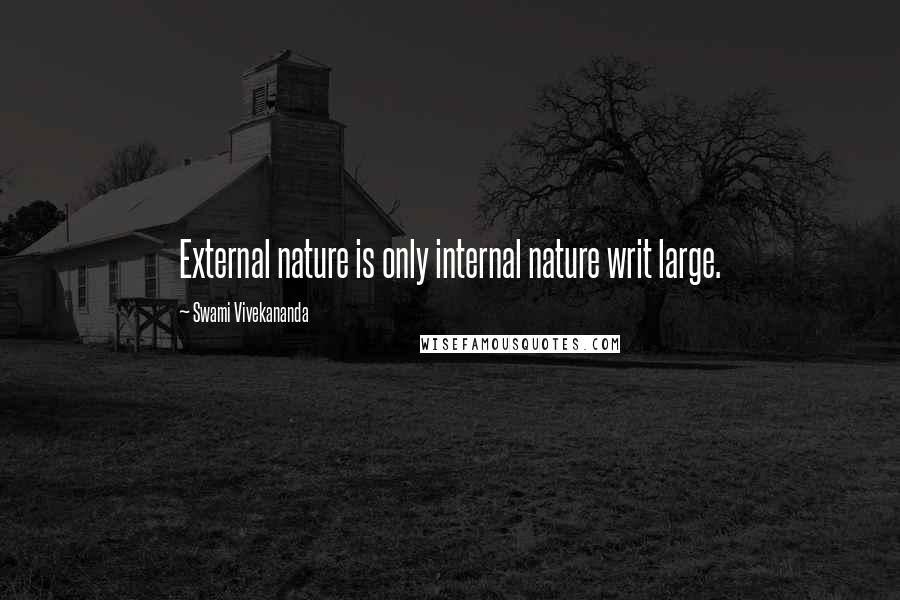 Swami Vivekananda Quotes: External nature is only internal nature writ large.
