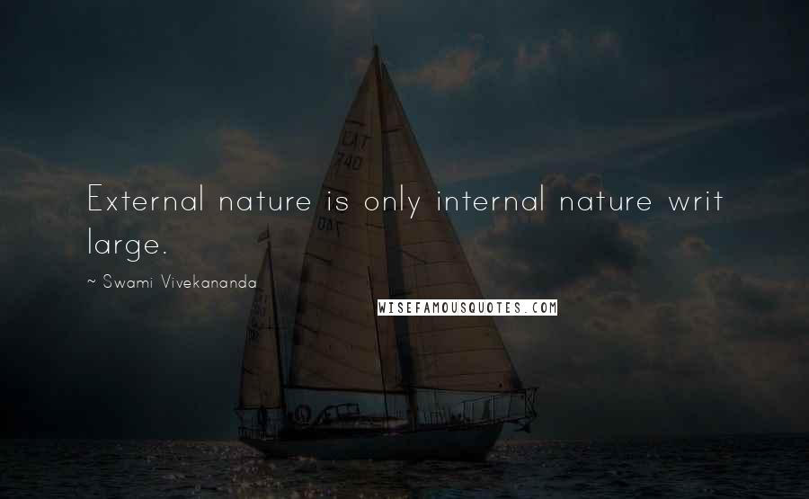 Swami Vivekananda Quotes: External nature is only internal nature writ large.