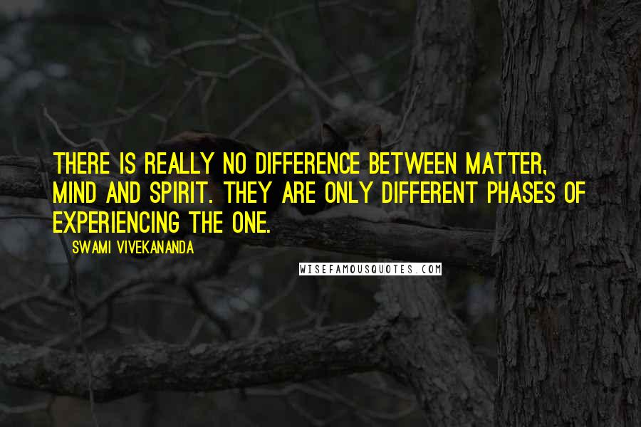 Swami Vivekananda Quotes: There is really no difference between matter, mind and Spirit. They are only different phases of experiencing the One.