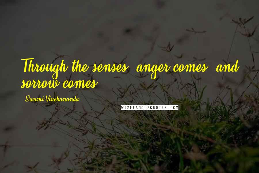 Swami Vivekananda Quotes: Through the senses, anger comes, and sorrow comes.