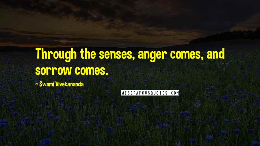 Swami Vivekananda Quotes: Through the senses, anger comes, and sorrow comes.