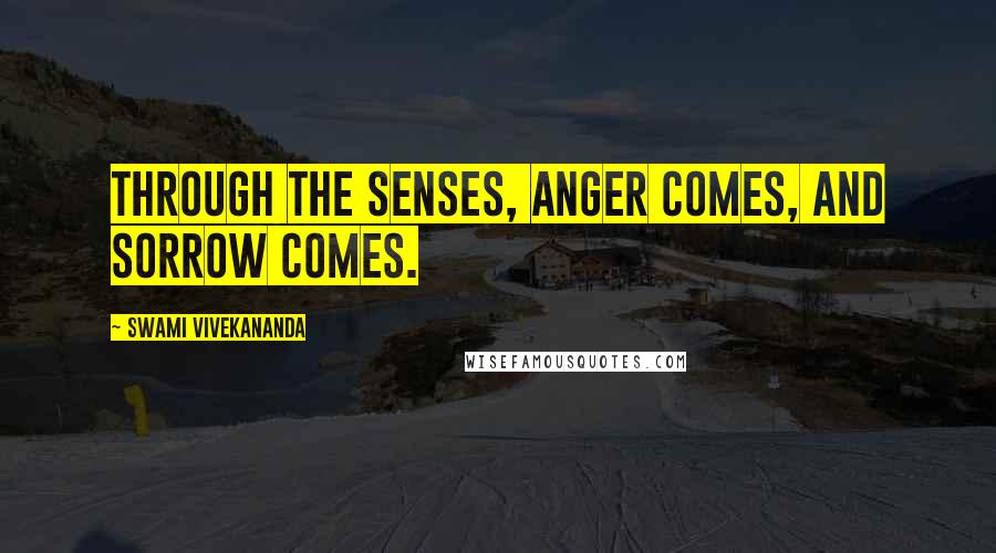 Swami Vivekananda Quotes: Through the senses, anger comes, and sorrow comes.