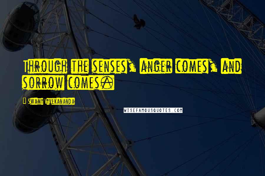 Swami Vivekananda Quotes: Through the senses, anger comes, and sorrow comes.