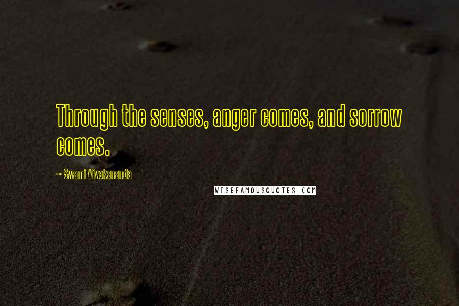 Swami Vivekananda Quotes: Through the senses, anger comes, and sorrow comes.