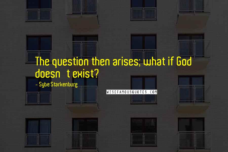 Sybe Starkenburg Quotes: The question then arises; what if God doesn't exist?