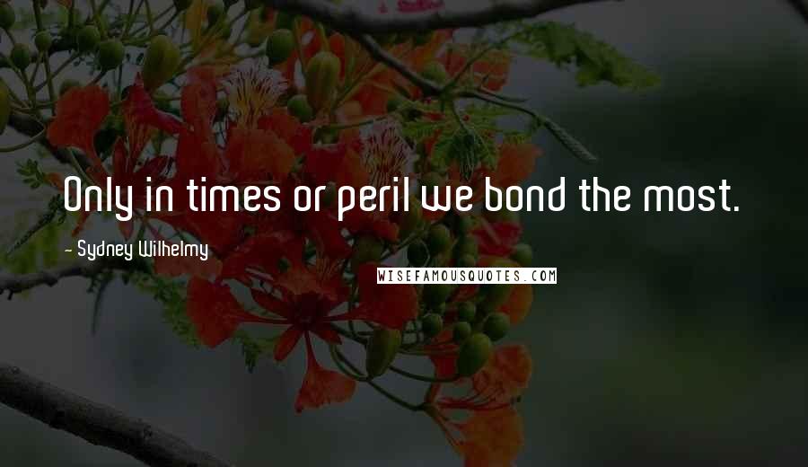 Sydney Wilhelmy Quotes: Only in times or peril we bond the most.