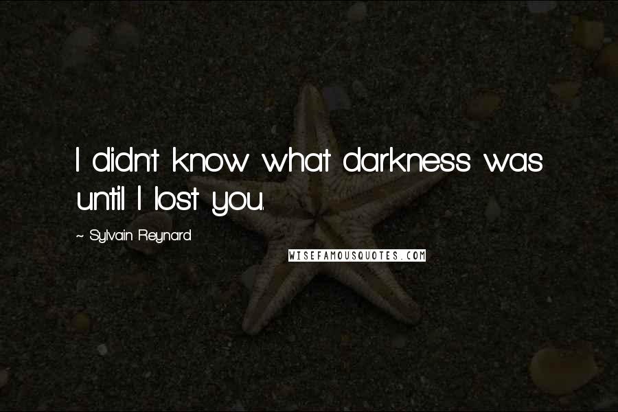 Sylvain Reynard Quotes: I didn't know what darkness was until I lost you.