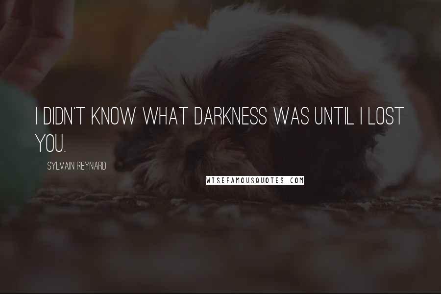 Sylvain Reynard Quotes: I didn't know what darkness was until I lost you.