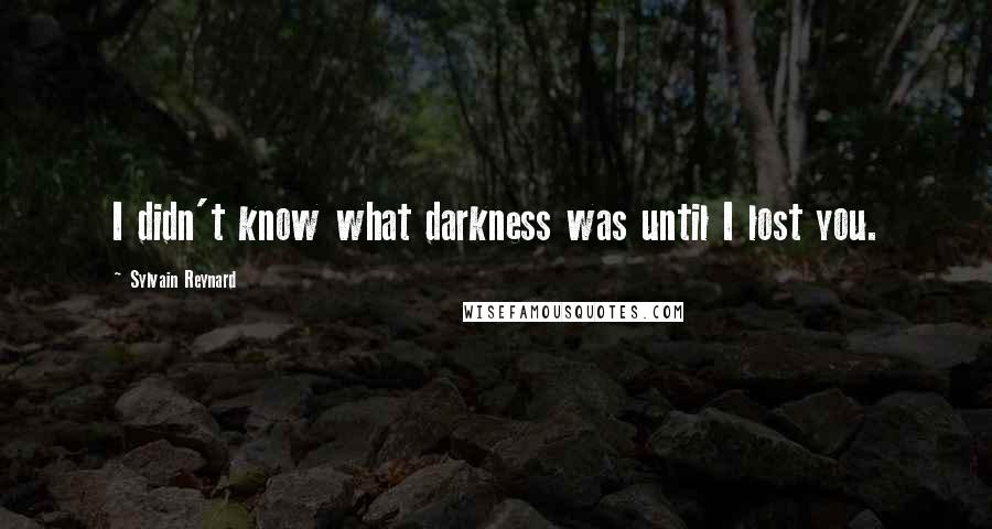 Sylvain Reynard Quotes: I didn't know what darkness was until I lost you.