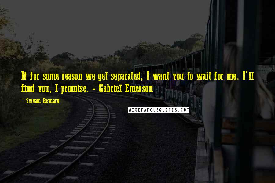 Sylvain Reynard Quotes: If for some reason we get separated, I want you to wait for me. I'll find you, I promise. - Gabriel Emerson